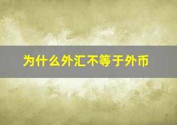 为什么外汇不等于外币