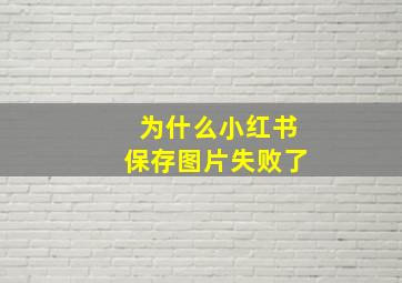 为什么小红书保存图片失败了