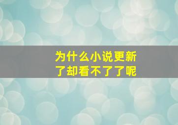 为什么小说更新了却看不了了呢