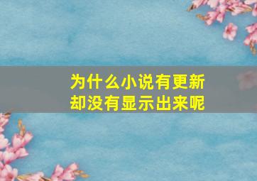 为什么小说有更新却没有显示出来呢