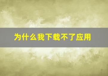 为什么我下载不了应用