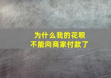 为什么我的花呗不能向商家付款了