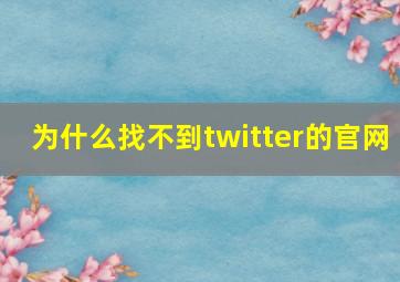 为什么找不到twitter的官网