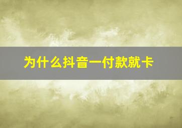 为什么抖音一付款就卡