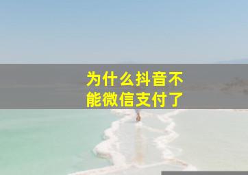 为什么抖音不能微信支付了