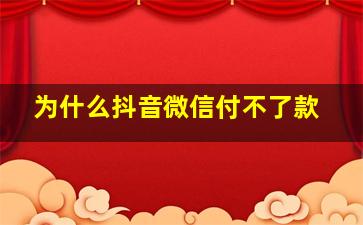 为什么抖音微信付不了款