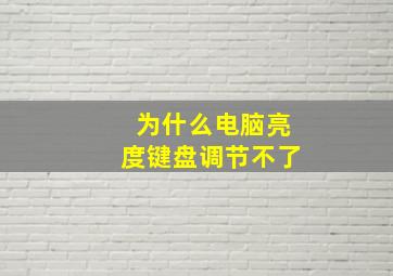 为什么电脑亮度键盘调节不了