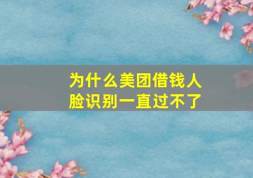 为什么美团借钱人脸识别一直过不了