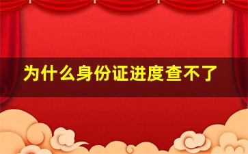 为什么身份证进度查不了