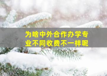 为啥中外合作办学专业不同收费不一样呢