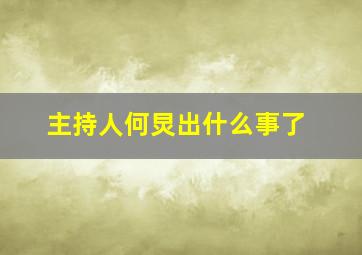 主持人何炅出什么事了