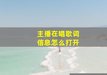 主播在唱歌词信息怎么打开