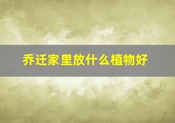 乔迁家里放什么植物好