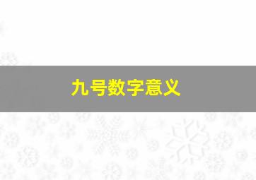 九号数字意义