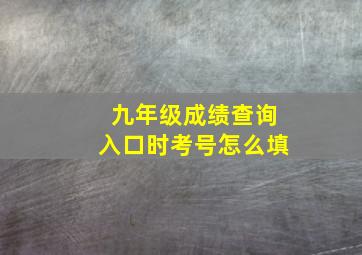 九年级成绩查询入口时考号怎么填