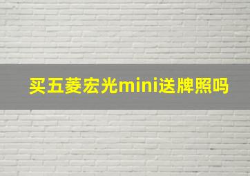 买五菱宏光mini送牌照吗