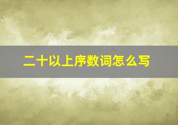 二十以上序数词怎么写