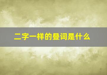 二字一样的叠词是什么