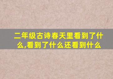 二年级古诗春天里看到了什么,看到了什么还看到什么