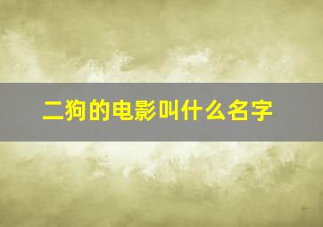 二狗的电影叫什么名字