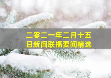 二零二一年二月十五日新闻联播要闻精选