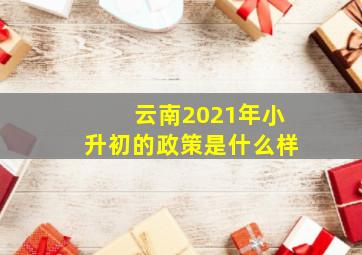 云南2021年小升初的政策是什么样