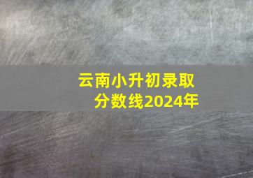 云南小升初录取分数线2024年