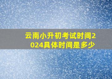 云南小升初考试时间2024具体时间是多少