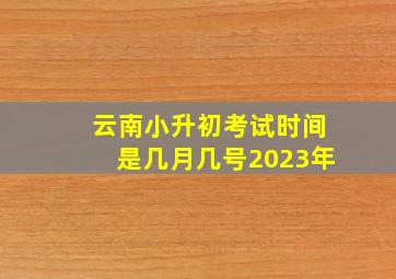 云南小升初考试时间是几月几号2023年