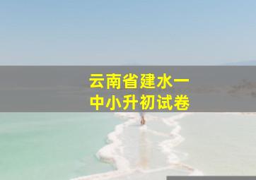 云南省建水一中小升初试卷