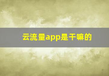 云流量app是干嘛的