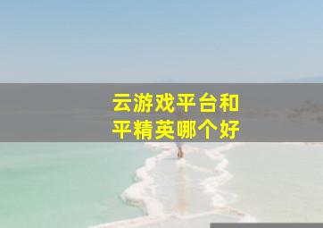 云游戏平台和平精英哪个好