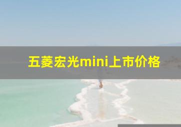 五菱宏光mini上市价格