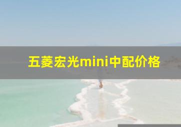 五菱宏光mini中配价格