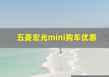 五菱宏光mini购车优惠