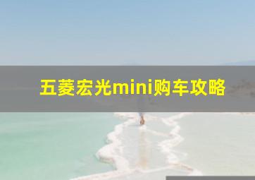 五菱宏光mini购车攻略