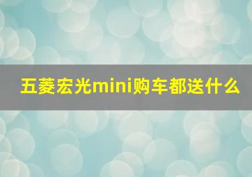 五菱宏光mini购车都送什么