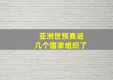 亚洲世预赛进几个国家组织了