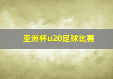 亚洲杯u20足球比赛