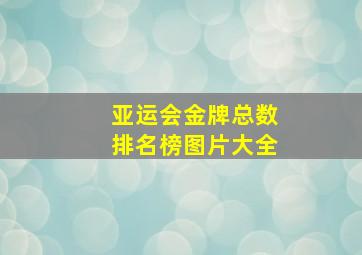 亚运会金牌总数排名榜图片大全