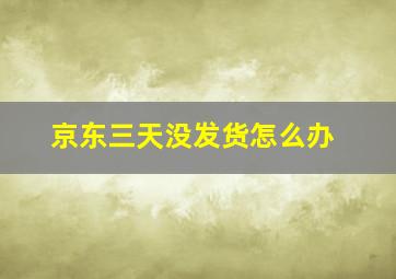 京东三天没发货怎么办