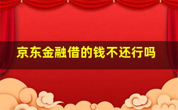 京东金融借的钱不还行吗