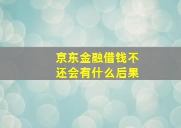 京东金融借钱不还会有什么后果