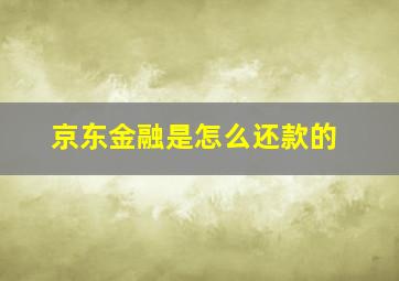 京东金融是怎么还款的