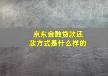 京东金融贷款还款方式是什么样的