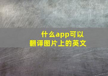 什么app可以翻译图片上的英文