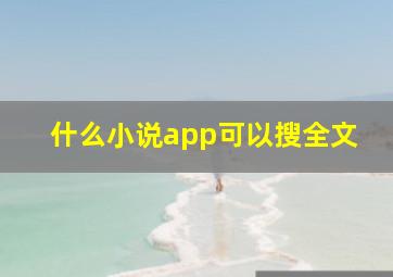 什么小说app可以搜全文