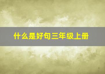 什么是好句三年级上册