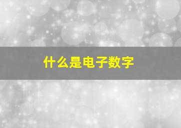 什么是电子数字