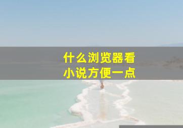 什么浏览器看小说方便一点